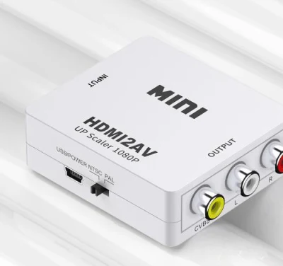 Admite 1080P HDMI a AV Mini Converter HDMI a CVBS + L + R HD Video Converter Adapter