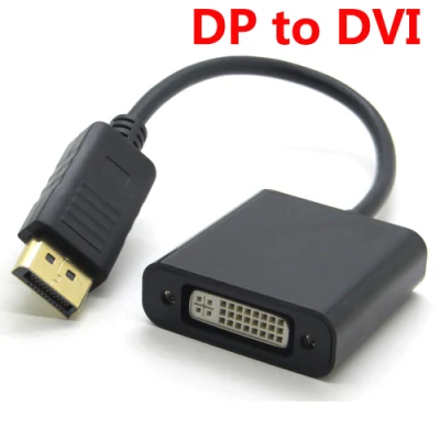 25cm Displayport Dp Macho a DVI Adaptador Hembra Puerto de Pantalla de Video Convertidor de Cable para PC Laptop Negro