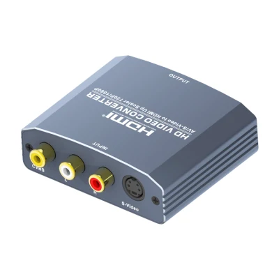 Convertidor AV+S-Video a HDMI (escalador ascendente 720p/1080P) Convertidor AV